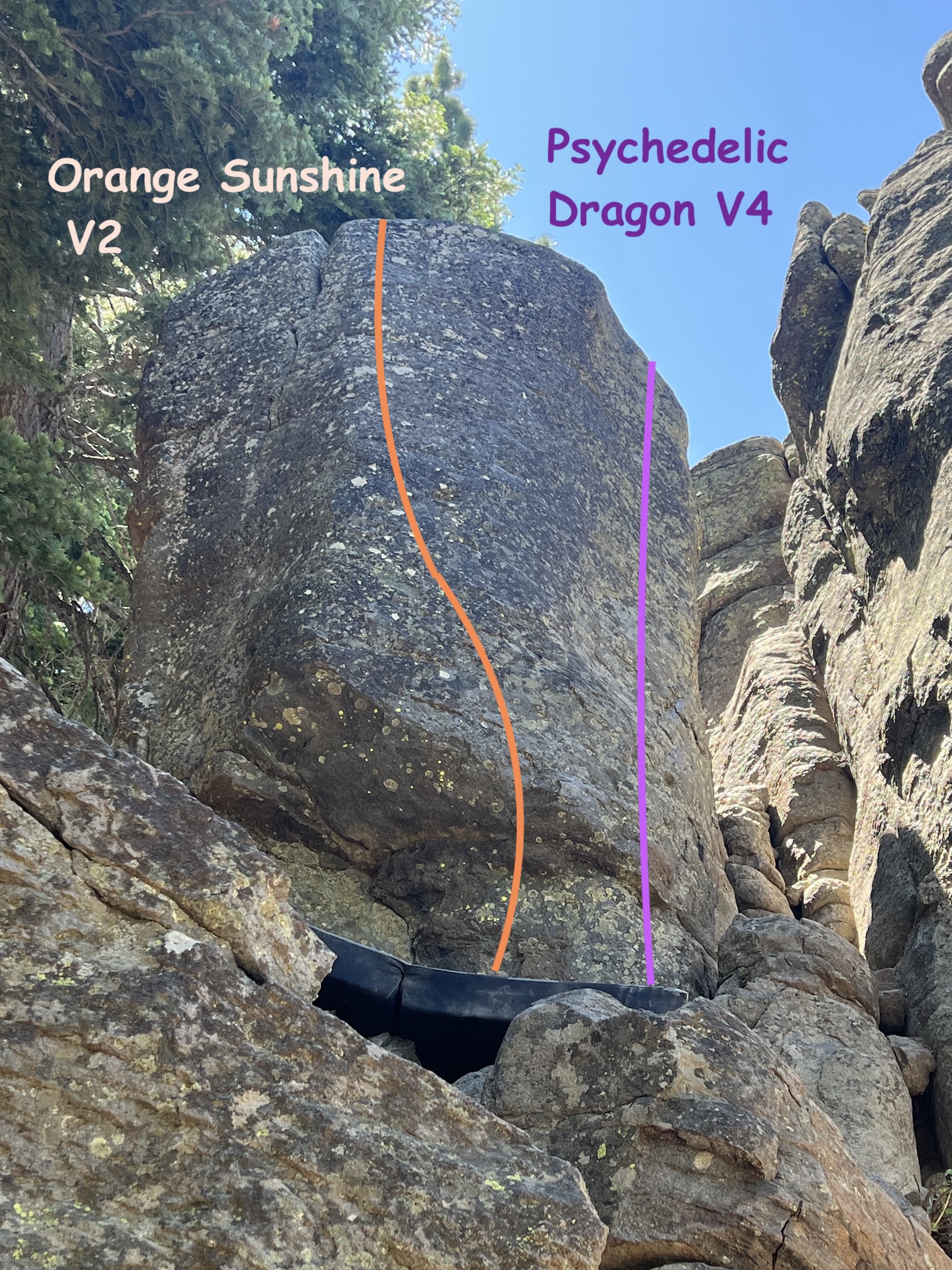 Psychedelic Dragon, the line on the rock